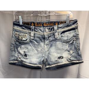Rock Revival Women’s Size 28 Y2K Arlia Jean Shorts Distressed Vintage Style